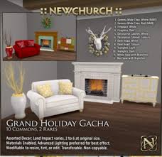 Second Life Marketplace N Grand Holiday Fireplace Oak