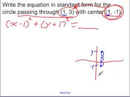 Write Equation For Circle Given Center