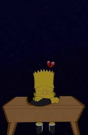 sad simpsons bart broken heart