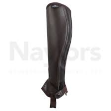 Saxon Adults Equileather Half Chaps Brown