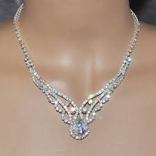 bridal rhinestone jewelry necklace