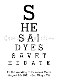 Funny Eye Chart Save The Date Great For By Peapodprintables