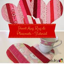 heart mug rug and placemats tutorial