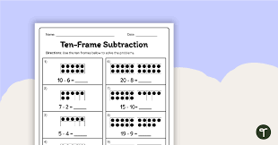 subtraction with ten frames worksheet