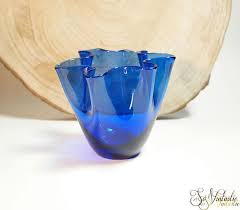 Vintage Cobalt Murano Glass Vase Blue