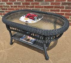 Resin Wicker Cocktail Table W Inset