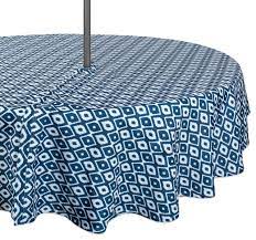 dii blue ikat outdoor tablecloth with