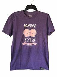 Women's Graphic T-Shirt Sweet Tits Muffin Co. Purple Size Medium Funny  Humor | eBay
