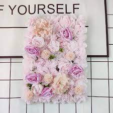 fake flower walls row for diy wedding