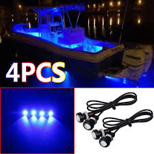 4pcs Blue Led Boat Lights Waterproof Boat Light High Brightness Boat Lights Led Outrigger Spreader Transom Light Under Water Light Wish