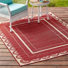 the pioneer woman red scallop outdoor rug 7 x 10