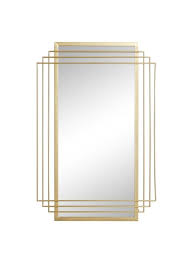 Looking for rectangle wall mirrors, buy frameless bathroom rectangle mirrors on discounted price? Metal Rectangular Gold Wall Mirror The Attic Door Home Bella Vita