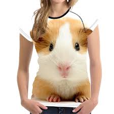 Forudesigns Cute 3d Animal Guinea Pig Print Women T Shirt White Casual Female T Shirt Brand Clothing Short Sleeve Top Tee Shirts Designs Shirts