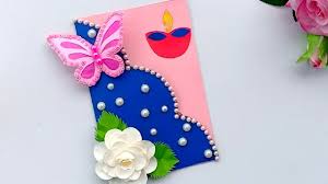 You can make this candle design on a card as in the above image with the help of ribbons. Diy Diwali Greeting Card Handmade Diwali Card Making Ideas How To Make Greeting Card For Diwali Youtube