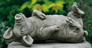 Reconstituted Limestone Pig Statue
