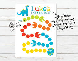 Custom Name Printable Dinosaur Theme Potty Training Chart Printable Sticker Chart Reward Chart For Preschooler Potty Training Sticker