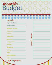 027 Household Budget Form Printable Template Ideas Worksheet