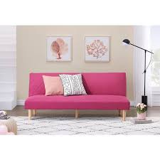 Pink Linen Twin Size Sofa Bed