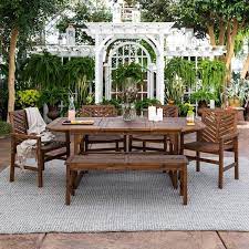 Extendable Wood Outdoor Patio Dining