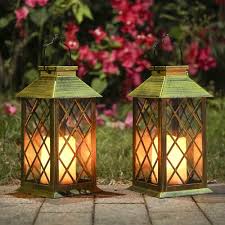 Set Of 2 Solar Lanterns With Candle