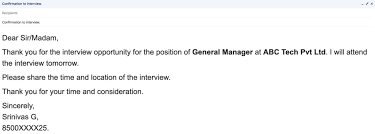 how to acknowledge interview email