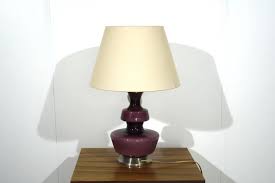 Vintage Purple Glass Table Lamp For