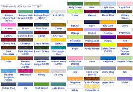 Gildan 2000 Ultra Cotton T Shirts Color Chart