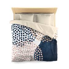 Abstract Duvet Cover Bedding Set Navy