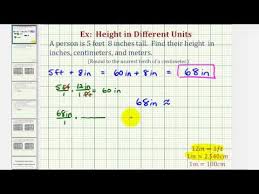 Ex Convert Height In Feet And Inches To Inches Centimeters