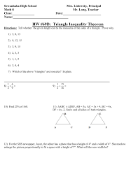 Did you notice what we did with the triangle ? Math 8 Hw 69d Triangle Inequality Theorem Doc