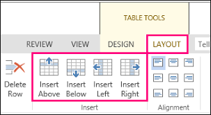 add columns and rows to a table