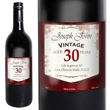 personalised red wine vine age label