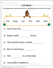 Try doing the activities in our free. Cvc Words Worksheets