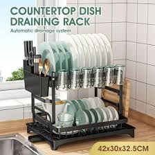 Dish Drying Rack 2 Tier Plate Drainer