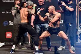 Dustin poirier and conor mcgregor got one last look at each other after weighing in on friday before they enter the octagon to. Conor Mcgregor Tells Fans They Are In For A Treat As He Weighs In For Dustin Poirier Showdown In Abu Dhabi