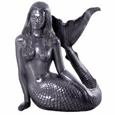 large sultry mermaid statue aluminum