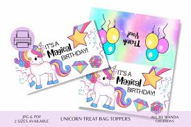unicorn treat bag toppers printable