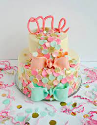 Confetti Themed First Birthday Cake Cakecentral Com gambar png