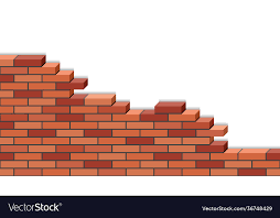 3d Brick Wall Broken Isolated On White