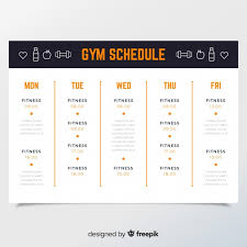 Workout Schedule Template Vector Free Download