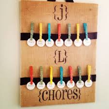 The Girls Chore Chart Burlap Hot Glued To A Poster Board
