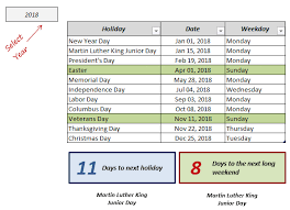 Excel Holiday Calendar Template Free Download