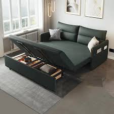 64 green convertible sleeper sofa bed