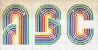 Rainbow Alphabet Pattern Cross Stitch And Needlepoint Chart Pattern