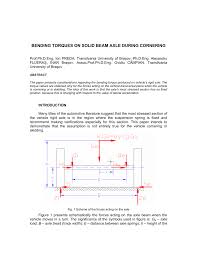 pdf bending torques on solid beam axle