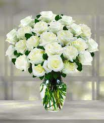 two dozen white rose bouquet avas flowers
