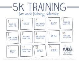 2 Week 5k Training Calendar Free Download 5k Training Plan
