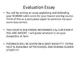 Writing an Evaluation Essay