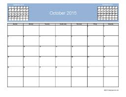 October 2015 Calendar With 3 Month View