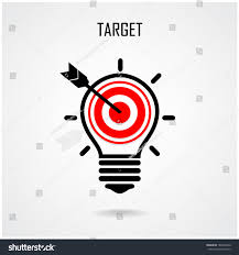 Creative Light Bulb Target Concept Background Stock Vector